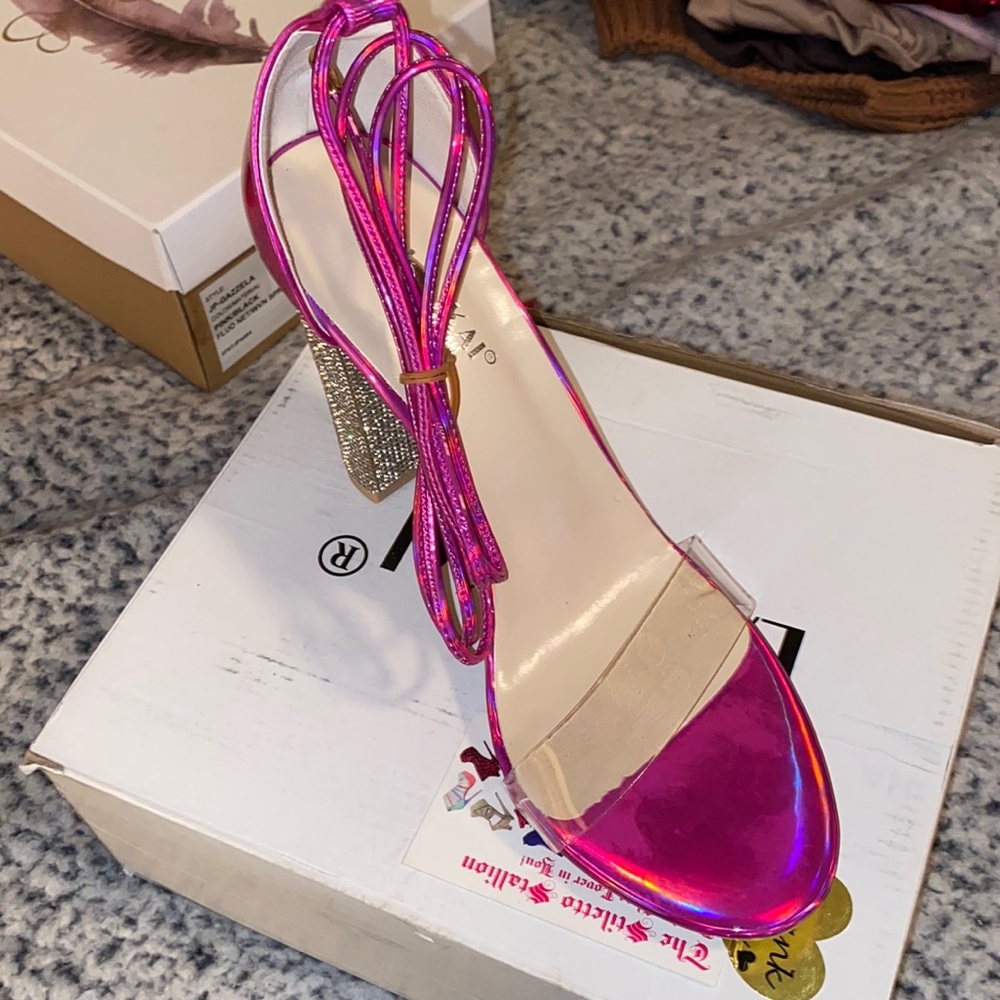 Diamond studded heel